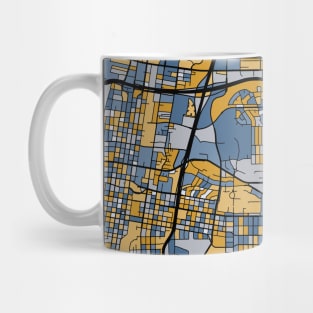 Albuquerque Map Pattern in Blue & Gold Mug